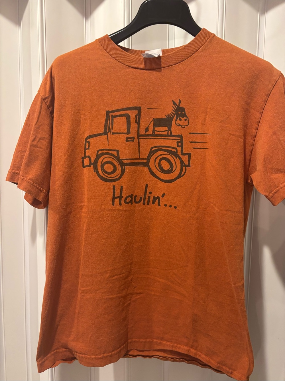 Kids Orange 'Haulin...' Graphic Tee Size Medium